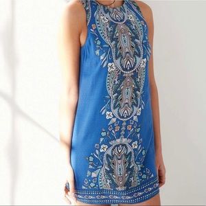 UO Ecote Guinevere High Neck Open Back Dress, XS